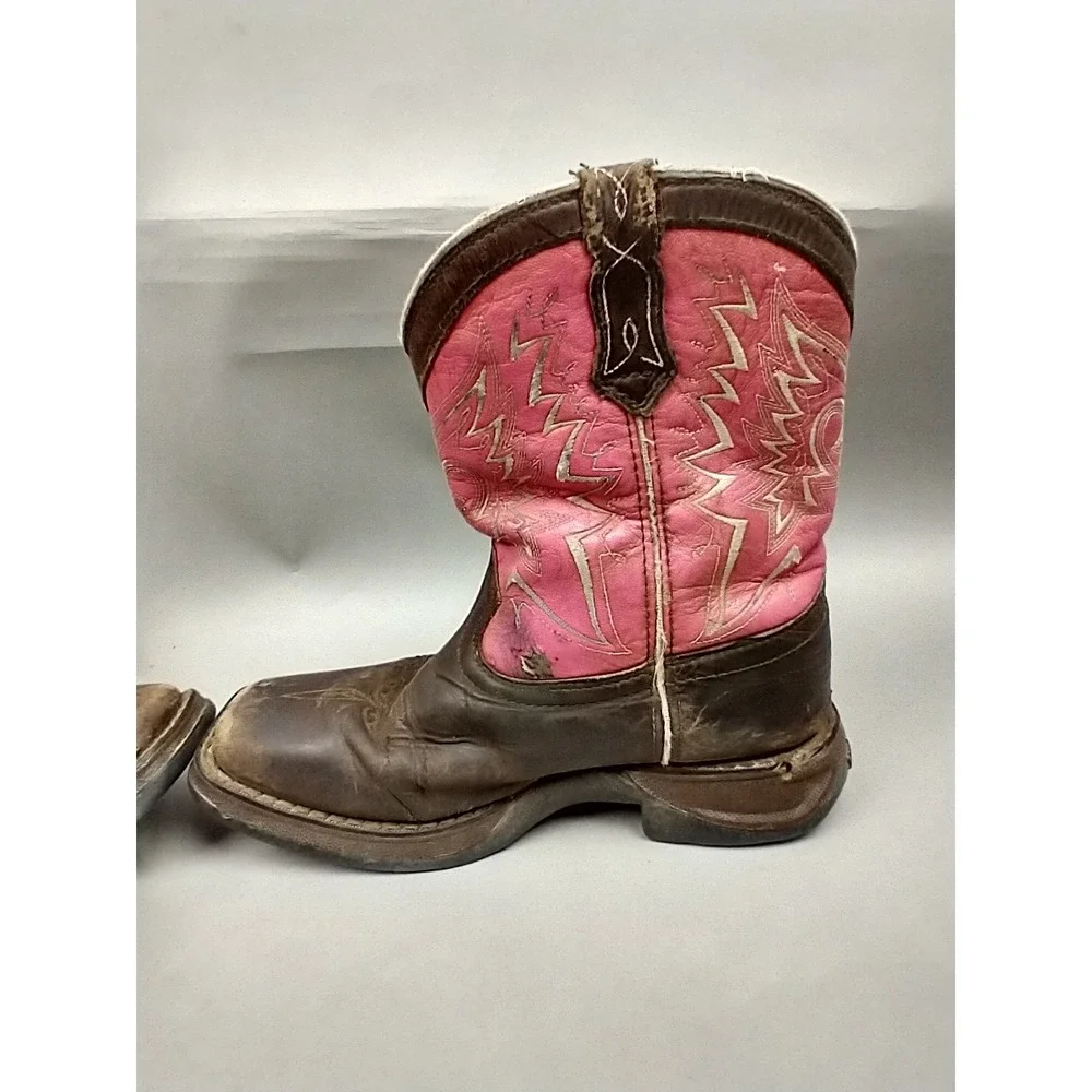 Girl's Durango Western Boot‎ Lil' Cowgirl Pink Brown Sz 2 DWBT093 8